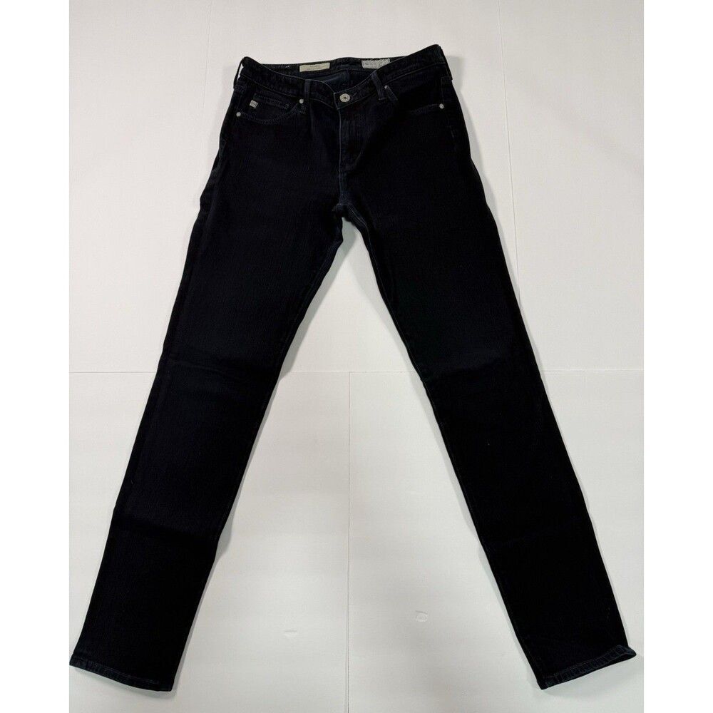 AG Adriano Goldschmied The Prima Mid Rise Cigarette Black Jeans 360 Contour 28R